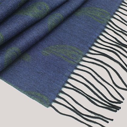 Ivy Green Wool and Cashmere Twill Scarf