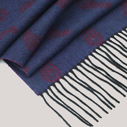 Cranberry Wool and Cashmere Twill Scarf
