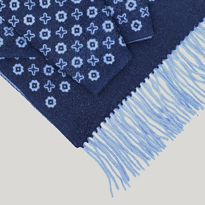Blue Stars Wool and Cashmere Scarf