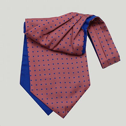 Pink and Blue Spots Silk Cravat