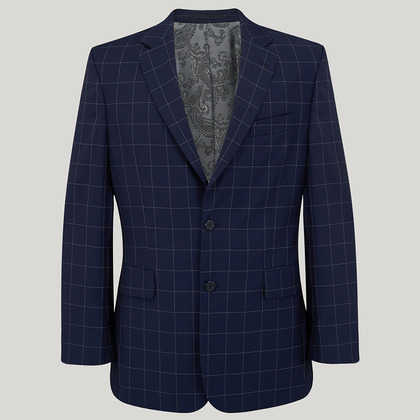 Blue Check Wool Classic Fit Suit